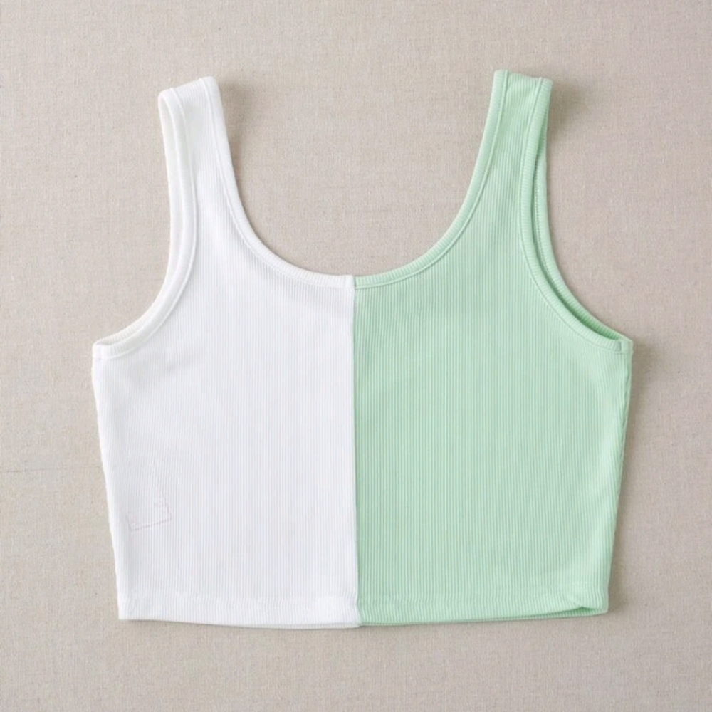 🍉5 for $25* Color Block Crop Tank - Picture 2 of 6